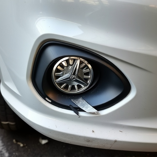 damaged car bumper