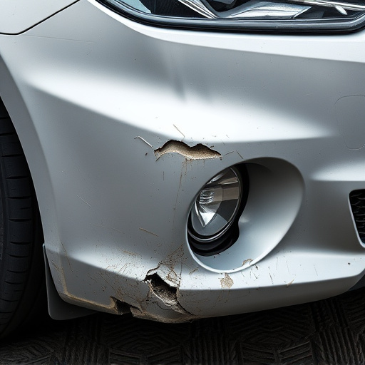 damaged car bumper