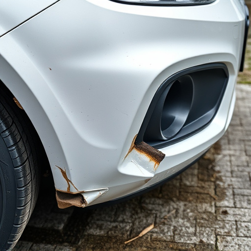 damaged car bumper