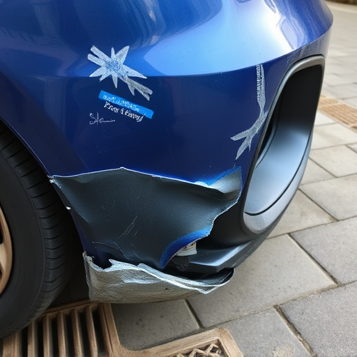 damaged car bumper