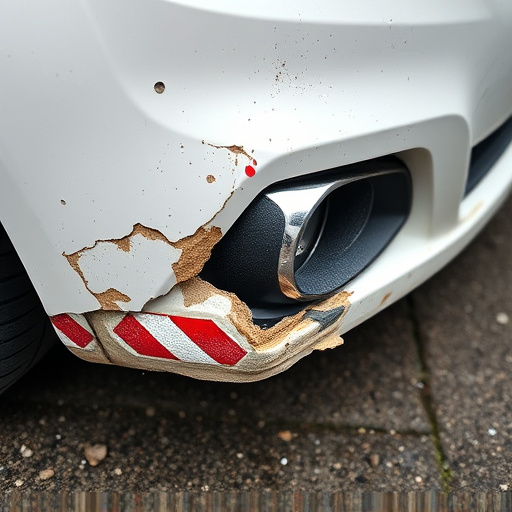 damaged car bumper