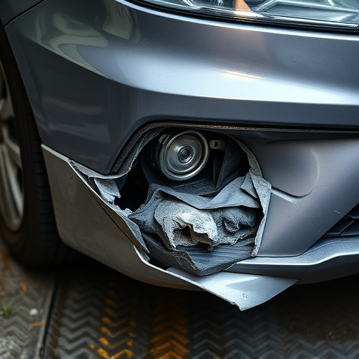 damaged car bumper
