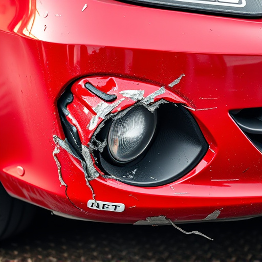 damaged car bumper