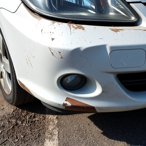 damaged car bumper