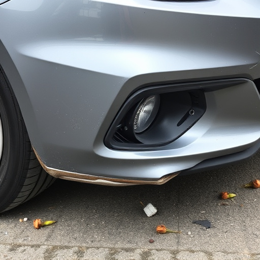 damaged car bumper