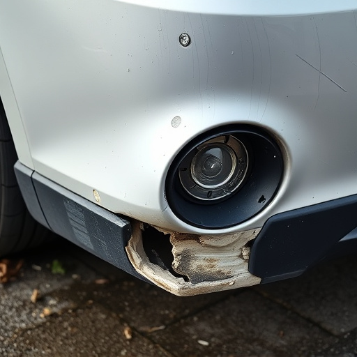 damaged car bumper