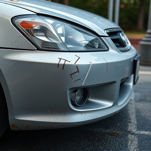 damaged car bumper