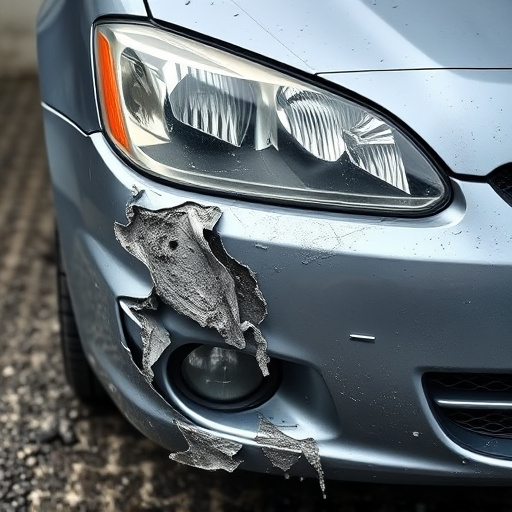 damaged car bumper