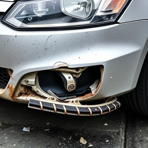 damaged car bumper