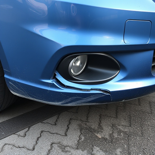 damaged car bumper