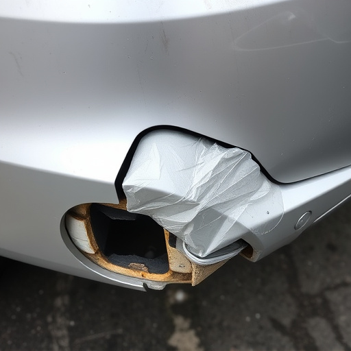 damaged car bumper