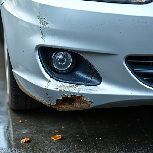 damaged car bumper