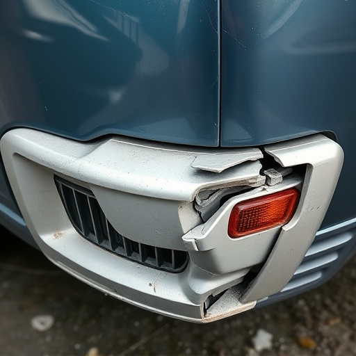 damaged car bumper