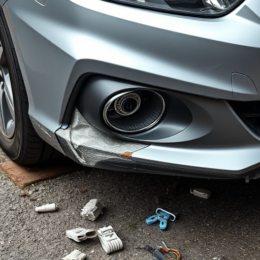 damaged car bumper