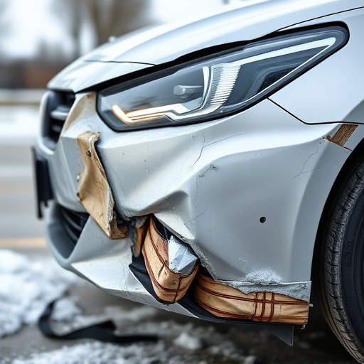 damaged car bumper