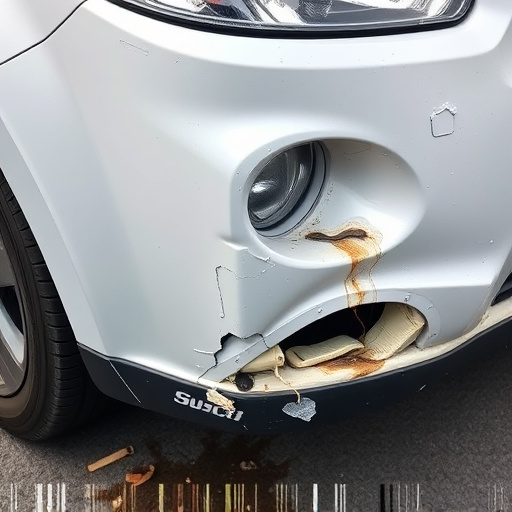 damaged car bumper