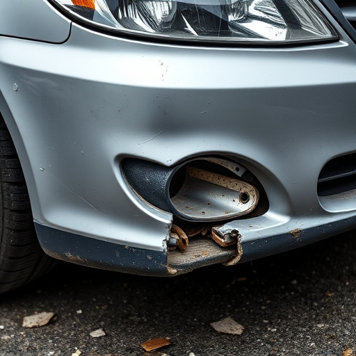 damaged car bumper