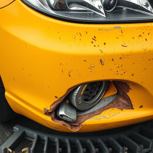 damaged car bumper