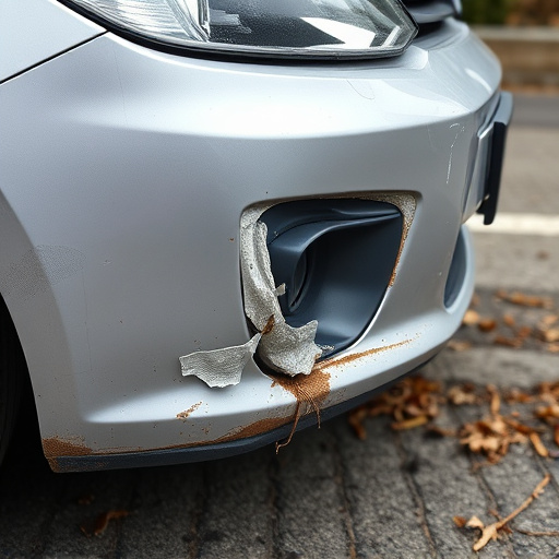 damaged car bumper