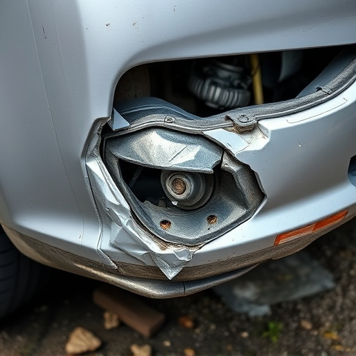 damaged car bumper