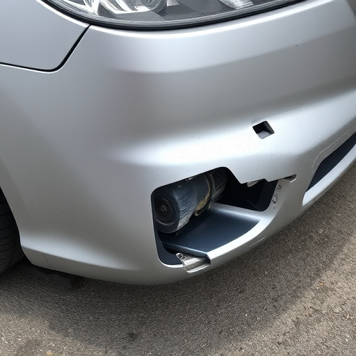 damaged car bumper