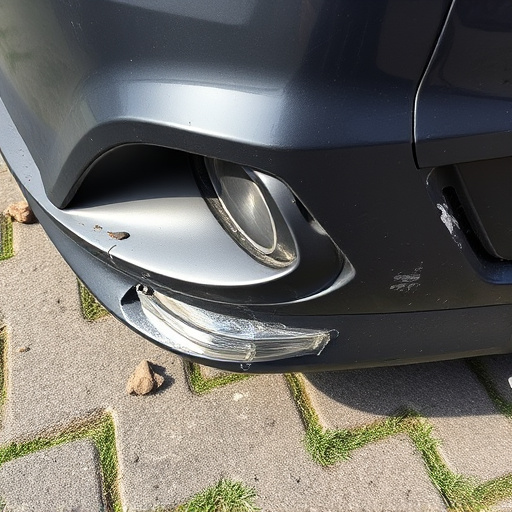 damaged car bumper