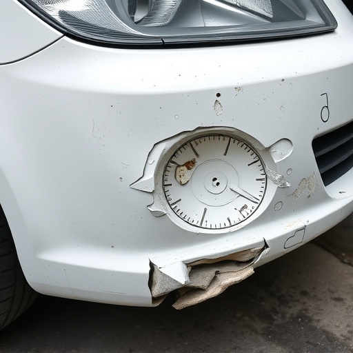 damaged car bumper