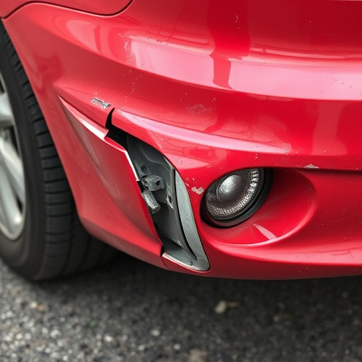 damaged car bumper