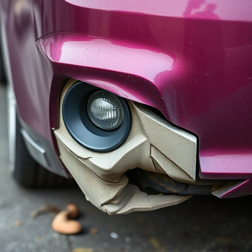 damaged car bumper