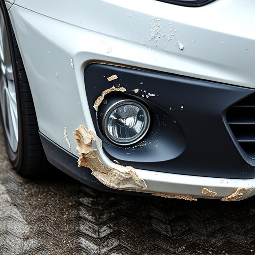 damaged car bumper