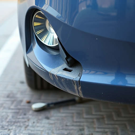 damaged car bumper