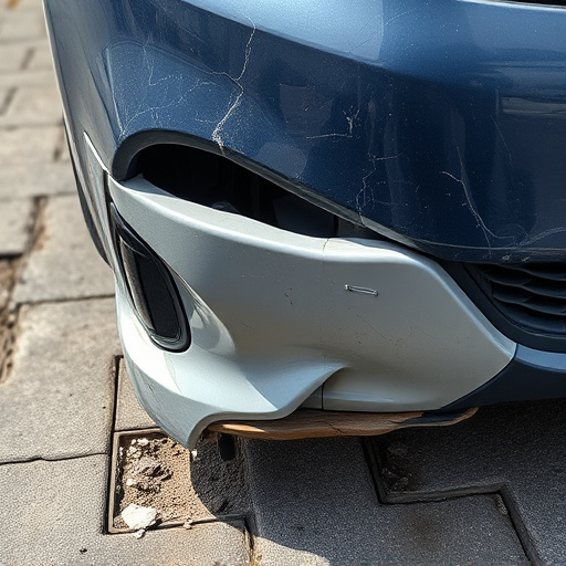 damaged car bumper