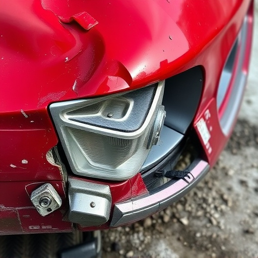 damaged car bumper