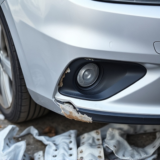 damaged car bumper