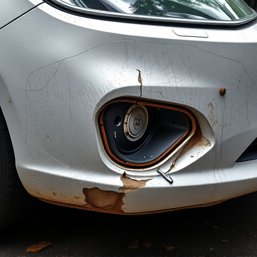 damaged car bumper