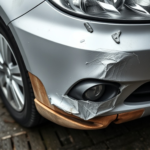 damaged car bumper