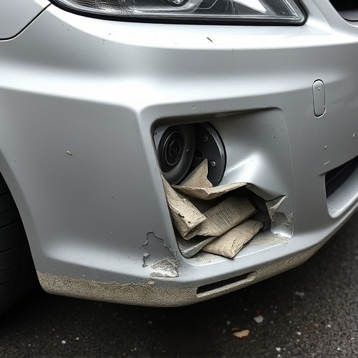 damaged car bumper