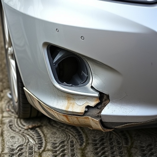 damaged car bumper