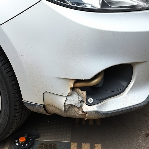 damaged car bumper