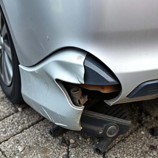 damaged car bumper