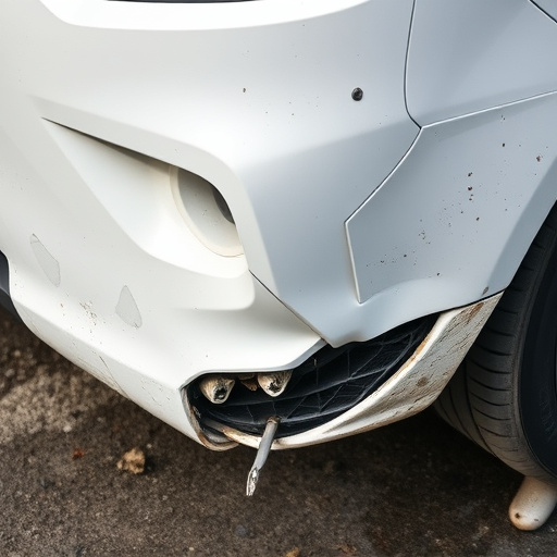 damaged car bumper