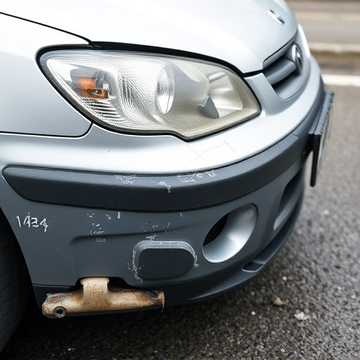 damaged car bumper