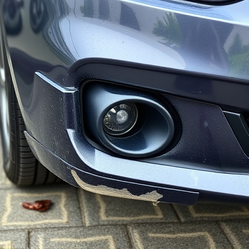 damaged car bumper