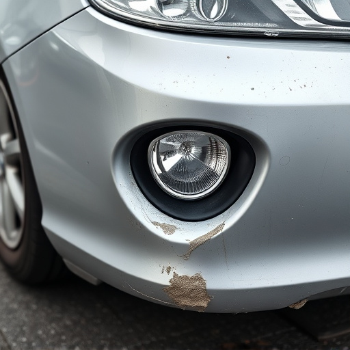 damaged car bumper