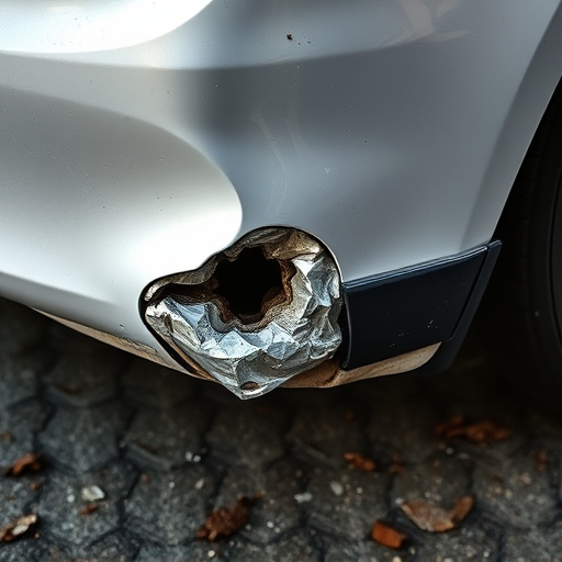 damaged car bumper