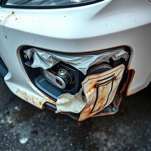 damaged car bumper