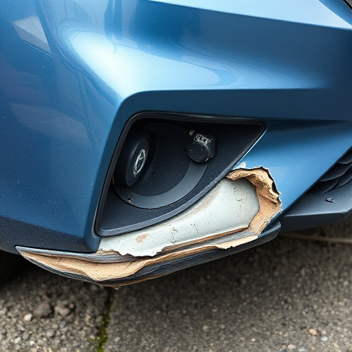 damaged car bumper