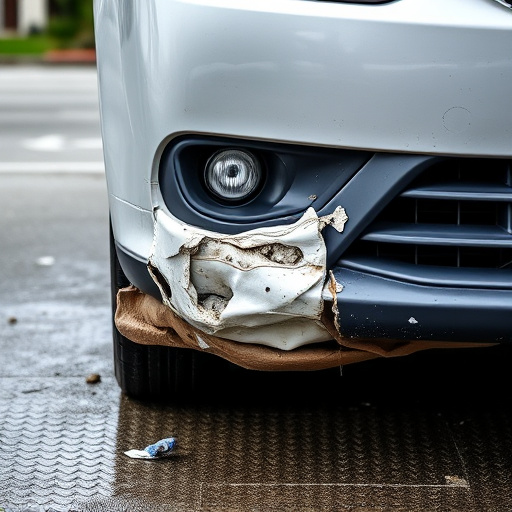 damaged car bumper