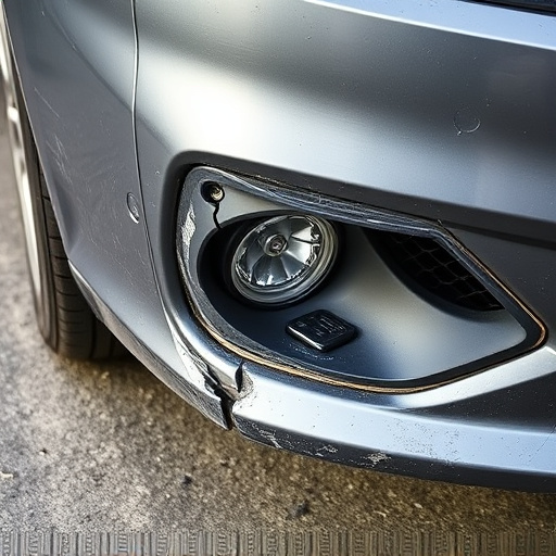 damaged car bumper