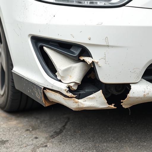 damaged car bumper